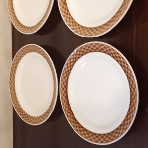 Vintage Sunmarc Japan Wicker Brown Salad Plates.
